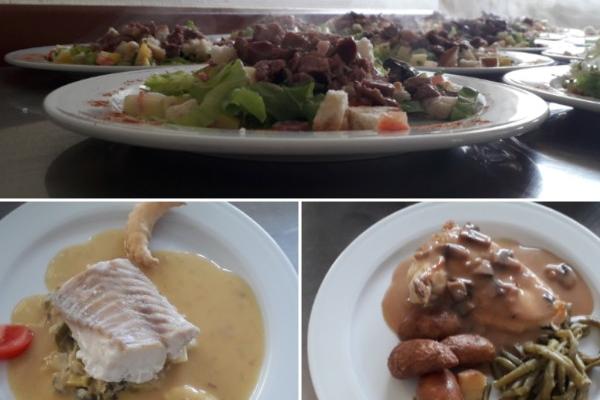 Nos réalisation pour un repas poisson beurre blanc et cuisse de pintade 