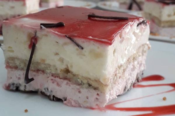 Bavarois Framboise citron et son croquant spéculoos 